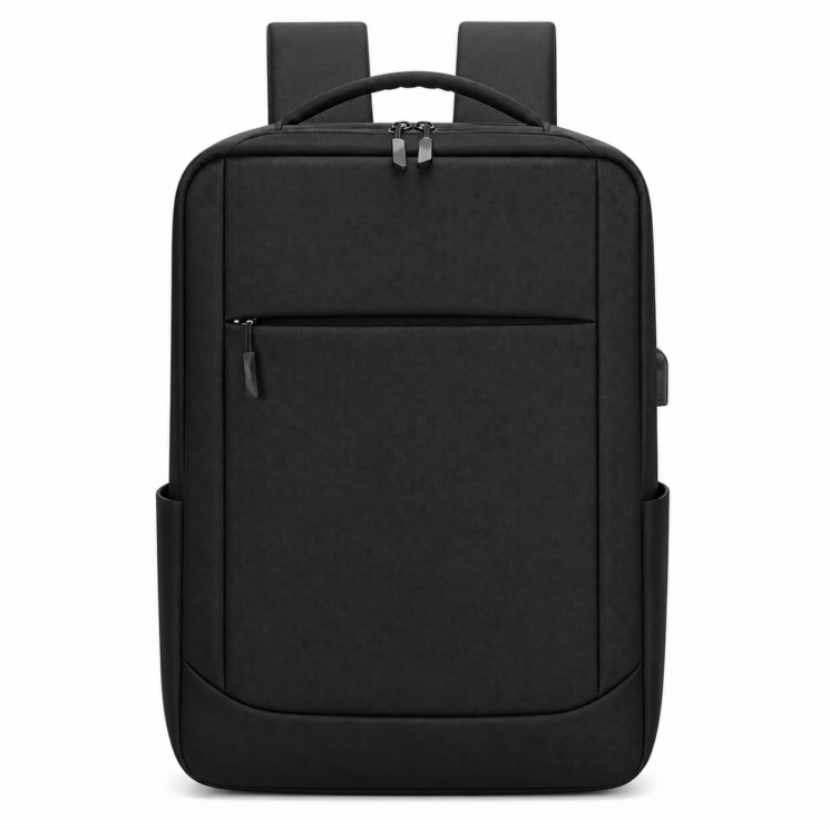 Bővíthető könnyű fekete hátizsák USB csatlakozóval WizzAir és új Ryanair méretben 40x30x20 cm