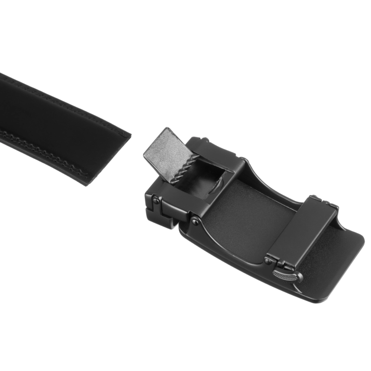 Valódi bőr fekete férfi automata öv 100 cm-től 135 cm-ig