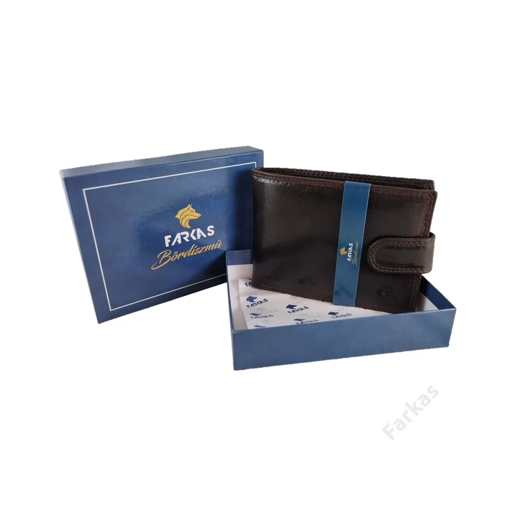 FARKAS RFID prémium bőrpénztárca kivehető kártyatartó résszel díszdobozban