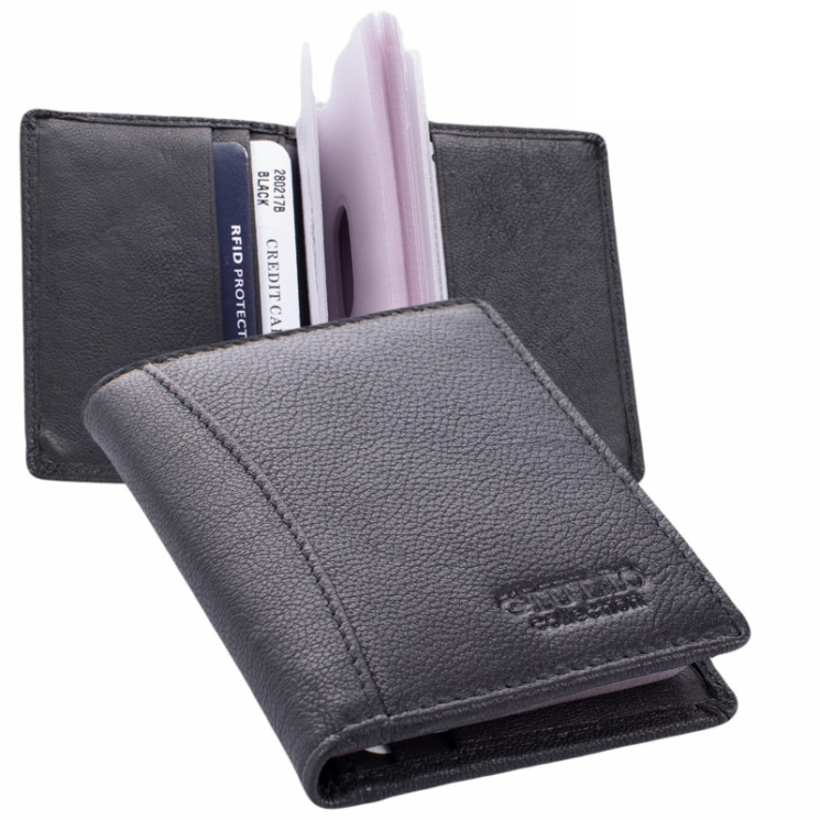 GIULIO COLLECTION valódi bőr kártyatartó RFID rendszerrel