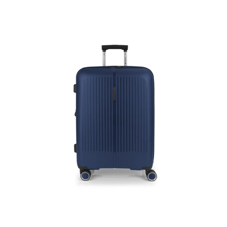 Gabol Brooklyn 4-kerekes bővíthető bőrönd Sötétkék színben 65 cm GA-1239M