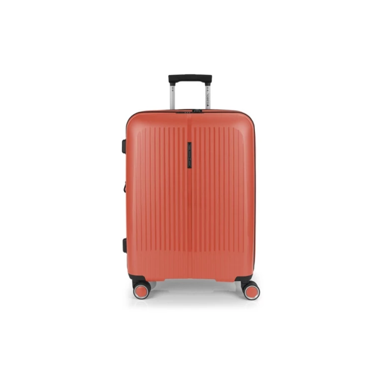 Gabol Brooklyn 4-kerekes bővíthető bőrönd Korall színben 65 cm GA-1239M