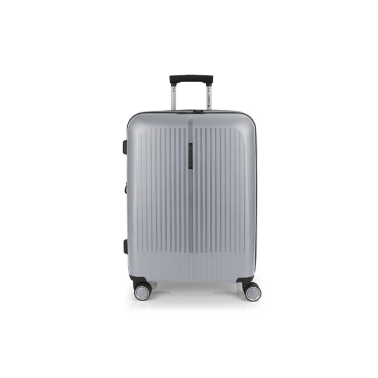 Gabol Brooklyn 4-kerekes bővíthető bőrönd Ezüst színben 65 cm GA-1239M