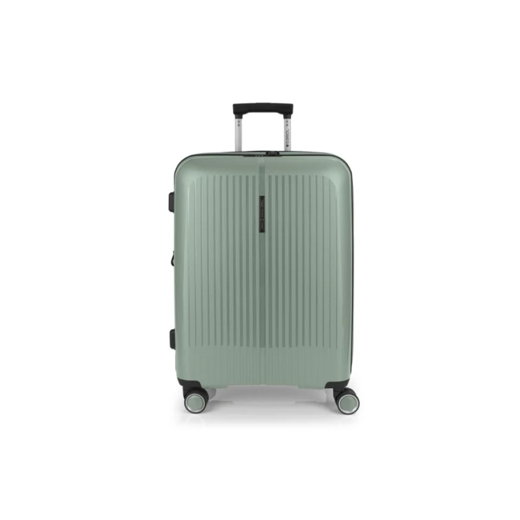 Gabol Brooklyn 4-kerekes bővíthető bőrönd Világoszöld színben 65 cm GA-1239M