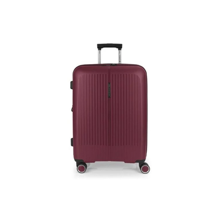 Gabol Brooklyn 4-kerekes bővíthető bőrönd Bordó színben 65 cm GA-1239M