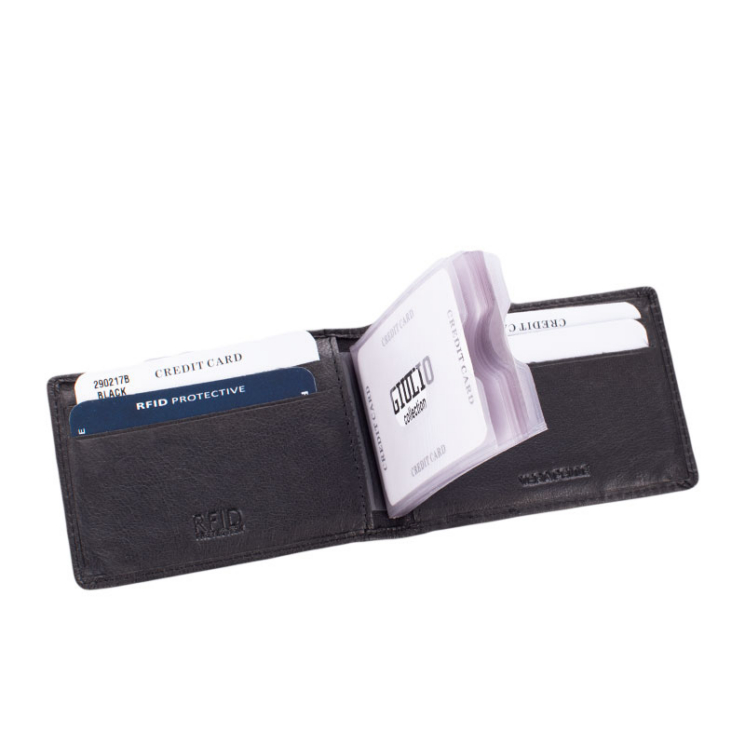 GIULIO COLLECTION valódi bőr kártyatartó RFID rendszerrel
