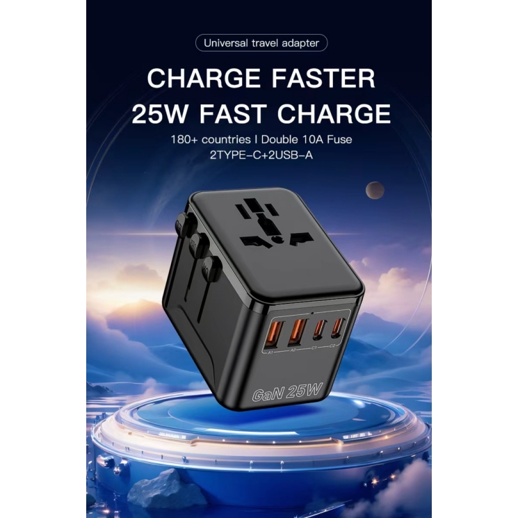 Utazási kiegészítők Világ adapter USB Töltővel OL-A01-PQ25