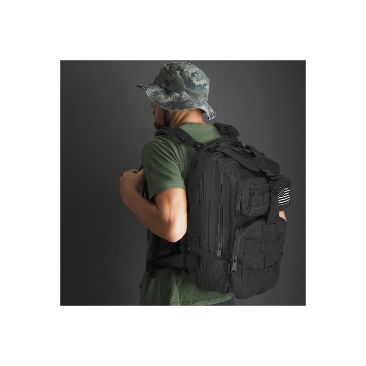 Military katonai túrahátizsák fekete színben 