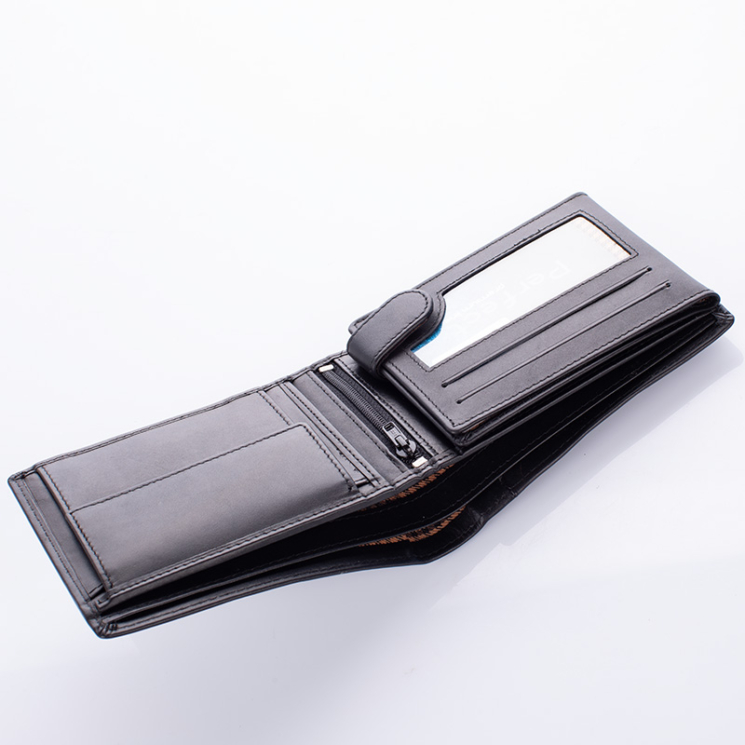 Prémium valódi bőr férfi pénztárca díszdobozban RFID rendszerrel