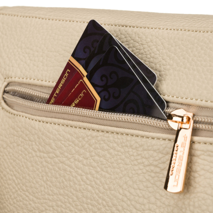Peterson Crossbody női oldaltáska bézs színben