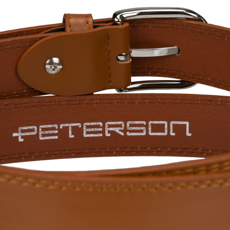 Peterson világosbarna női öv klasszikus ezüst csattal 95 cm-től 115 cm-ig