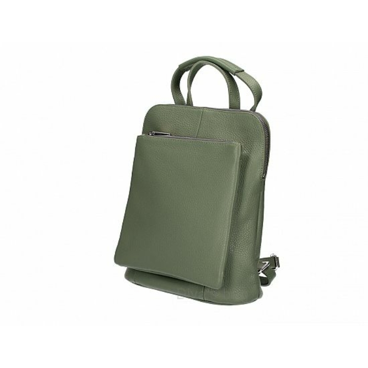 Valódi bőr női Ipad tartós hátizsák S méret S7139 MilitaryGreen