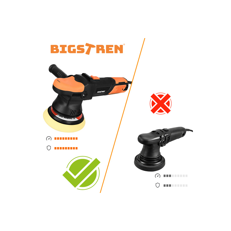 900 W-os Bigstretch kettős működésű autópolírozó, DA 125/150 mm sebességszabályozással