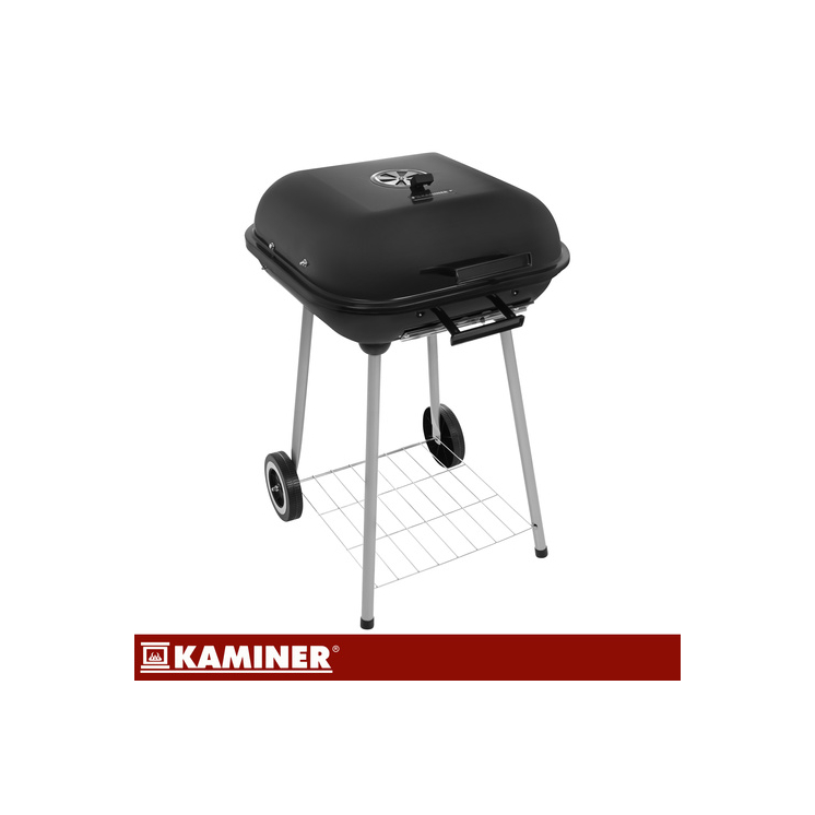 Faszenes olcsó grillsütő fedővel, nagy, hordozható ráccsal, stabil polccal, fogantyúval