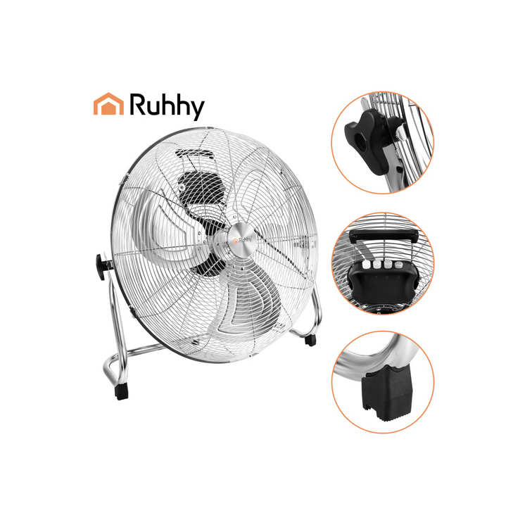 Padlóventilátor 50 cm Ruhhy 130W fém nagy teljesítményű 3 sebességfokozat