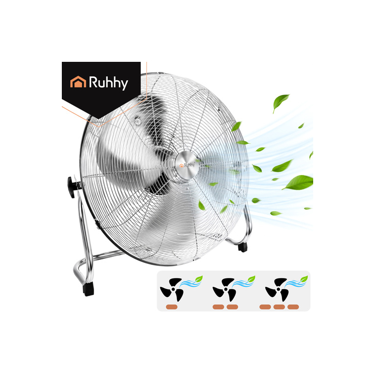 Padlóventilátor 50 cm Ruhhy 130W fém nagy teljesítményű 3 sebességfokozat