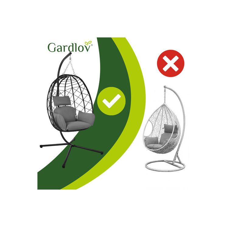 Nagyméretű kerti függőfotel párnákkal