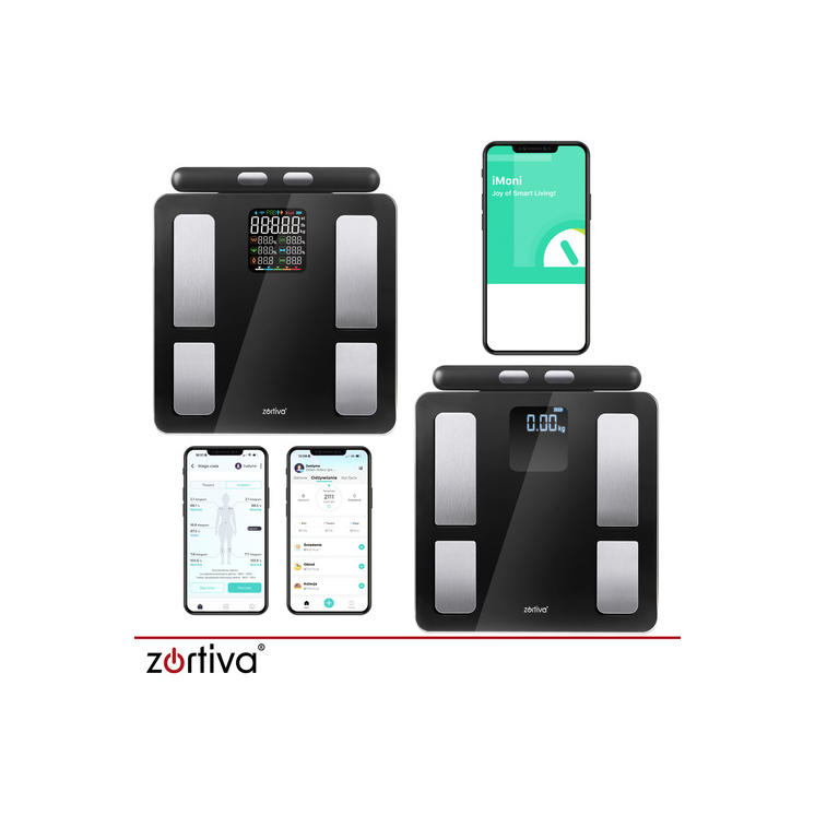 Zortiva Analitikai bluetoothos fürdőszobamérleg