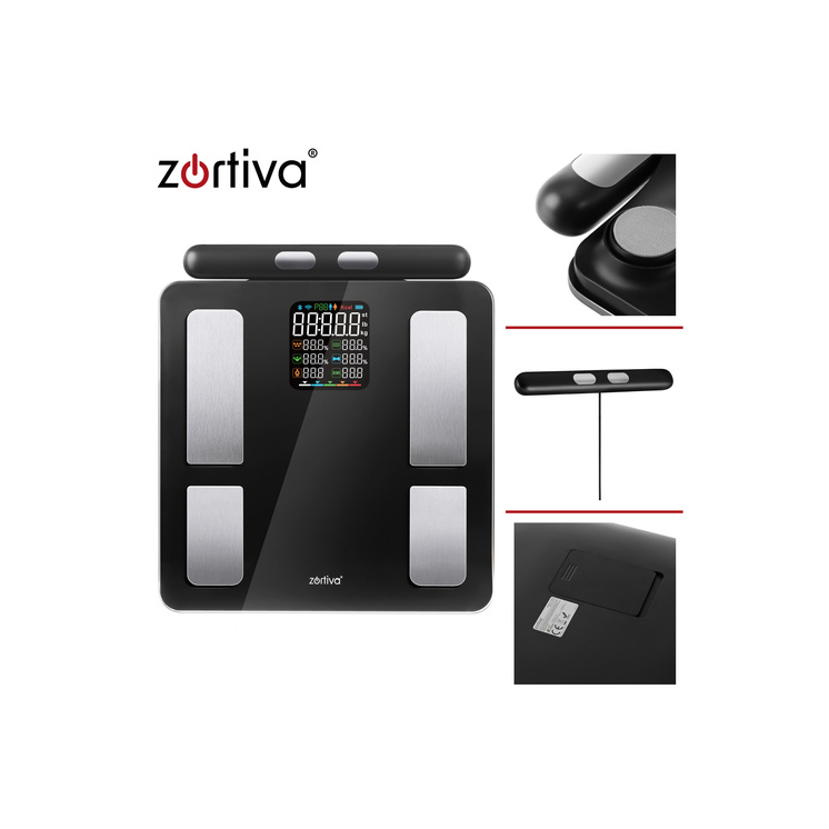 Zortiva Analitikai bluetoothos fürdőszobamérleg