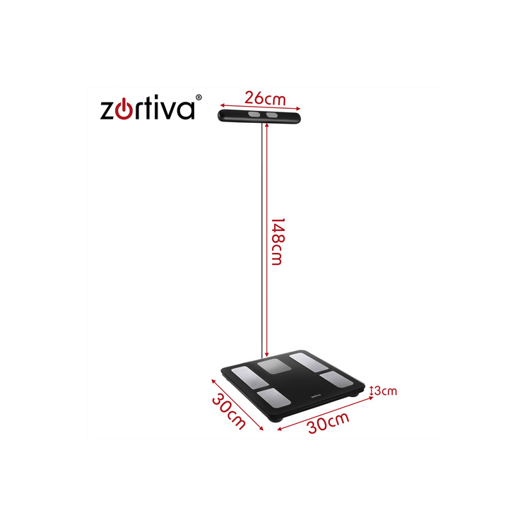 Zortiva Analitikai bluetoothos fürdőszobamérleg