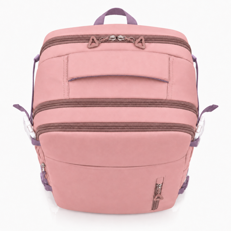 Vízálló Laptoptartós Utazó Hátizsák USB csatlakozóval WizzAir-Ryanair méretű 40x30x20 cm púder színben