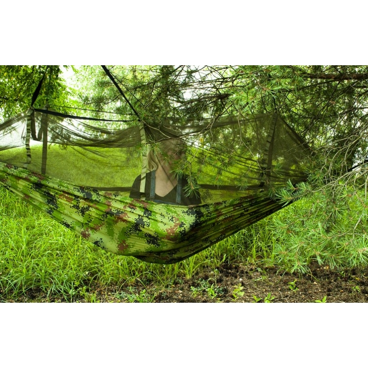 Turisztikai függőágy Szúnyoghálóval Santiago Army 260x140cm Net