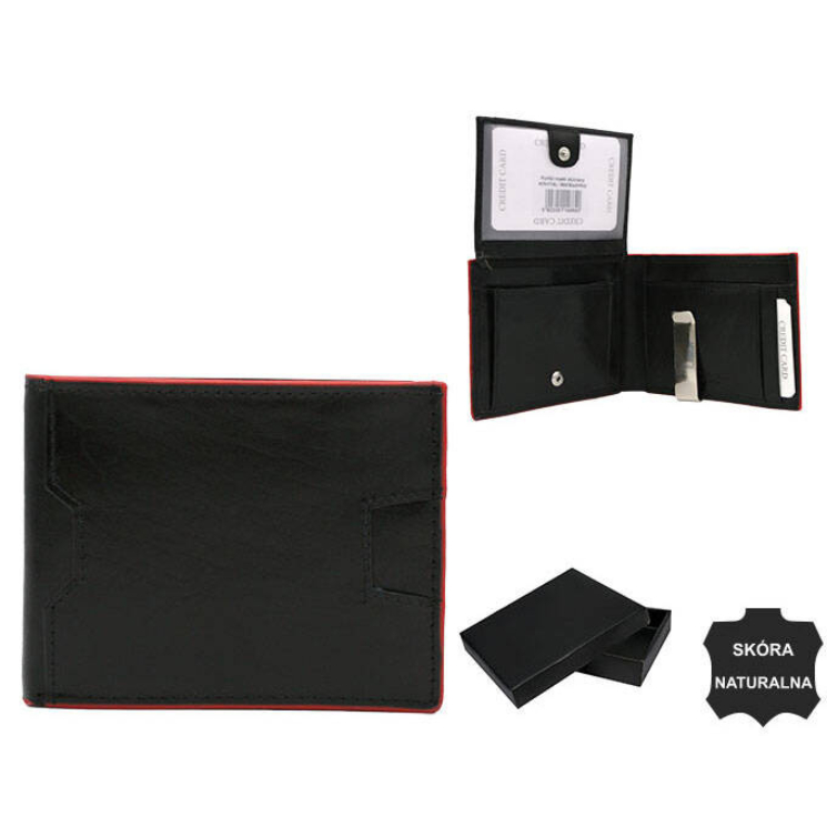 Férfi bőr pénztárca N79-VT-NLBLACK+RED