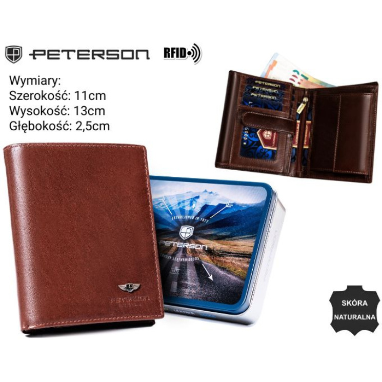 Bőr pénztárca PTN 22307-VT Barna