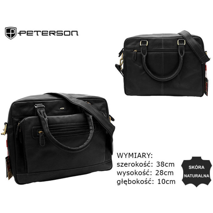 Laptop bőr táska PTN LP-2373-COM fekete