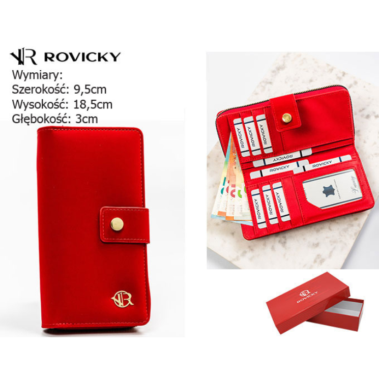Női PU pénztárca R-POR-01-V36 Red
