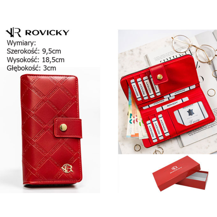 Női PU pénztárca R-POR-01-DSV Red
