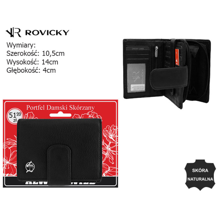 Női bőr pénztárca R-D1503-NCD-BL fekete
