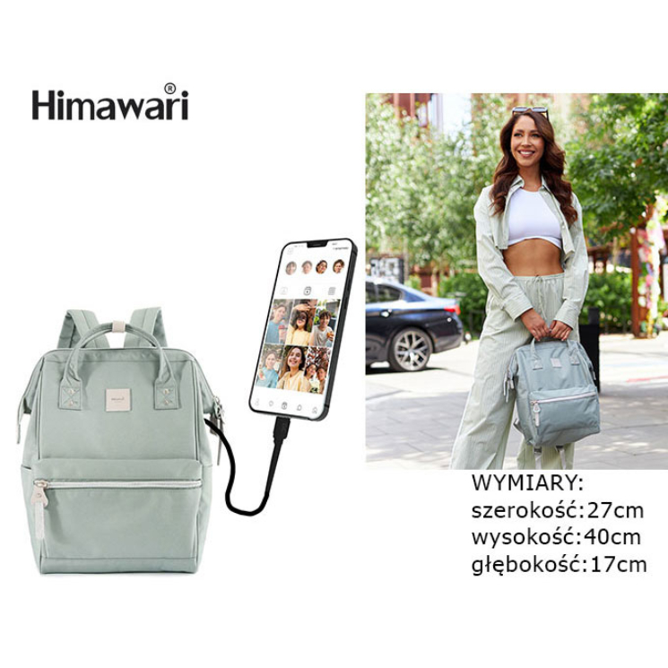 Himawari női hátizsák laptopzsebbel és USB-porttal 1881-26(1)