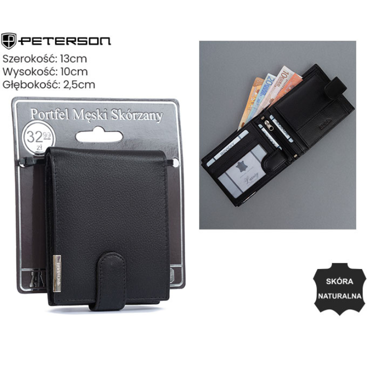 Férfi bőr pénztárca N992L-P-PDM-BL Fekete