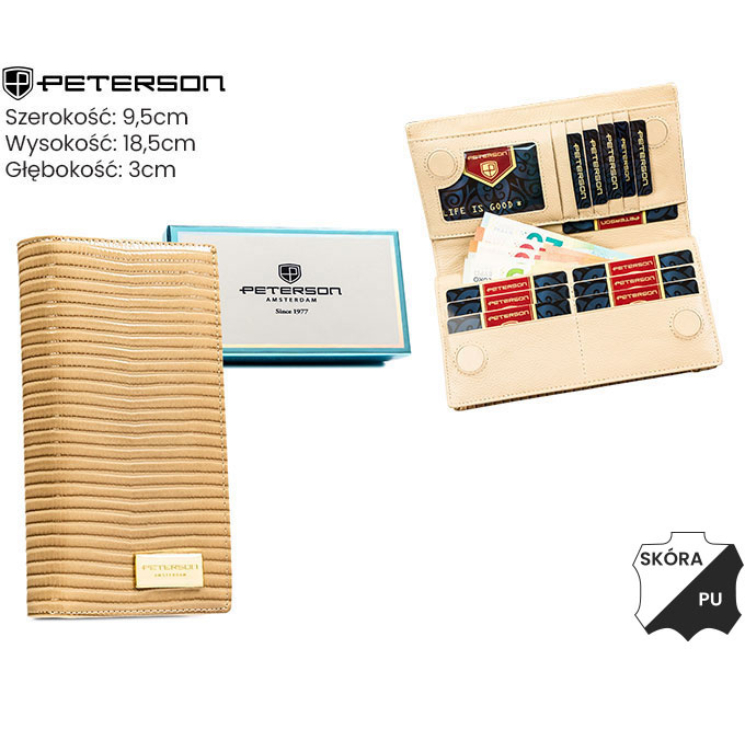 Női pénztárca bőr+PU PTN PS1431-CRV KHAKI