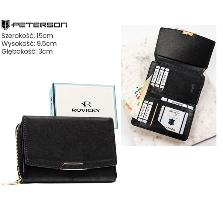 Női öko pénztárca R-001-WD8 Fekete