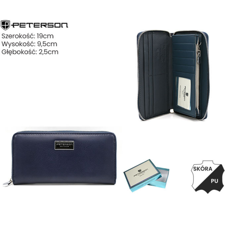 Női pénztárca bőr+PU PTN PX25-F773 Navy
