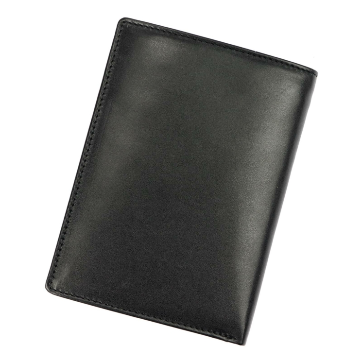 Fekete színű Valódi bőr Pénztárca RFID védelemmel