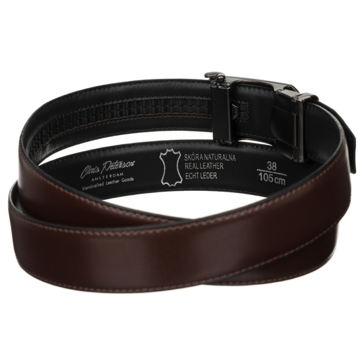 PU+bőr 35 mm-es öv PTN AB35-03-PUL BROWN