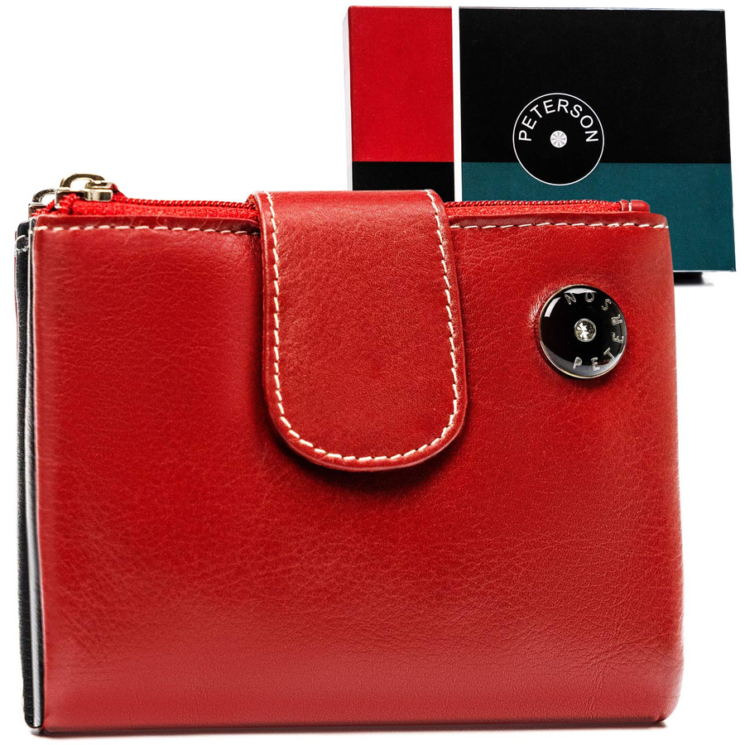 Női bőr pénztárca PTN D24-S-MNK Red Multi