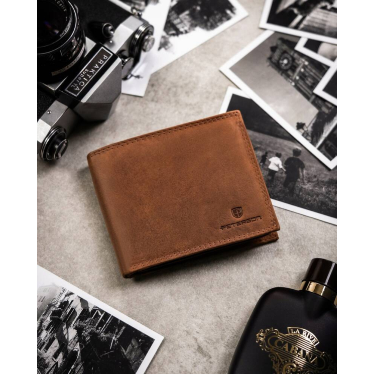 Ajándékcsomag: bőrtárca és kulcstartó PTN SET-M-N994-CHM Cognac