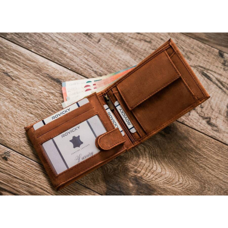 Férfi bőr pénztárca N992-CHM-DOG-2-BL Cognac
