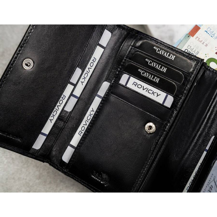 CAVALDI 4U RFID bőr pénztárca RD-22-GCL-0870 FEKETE