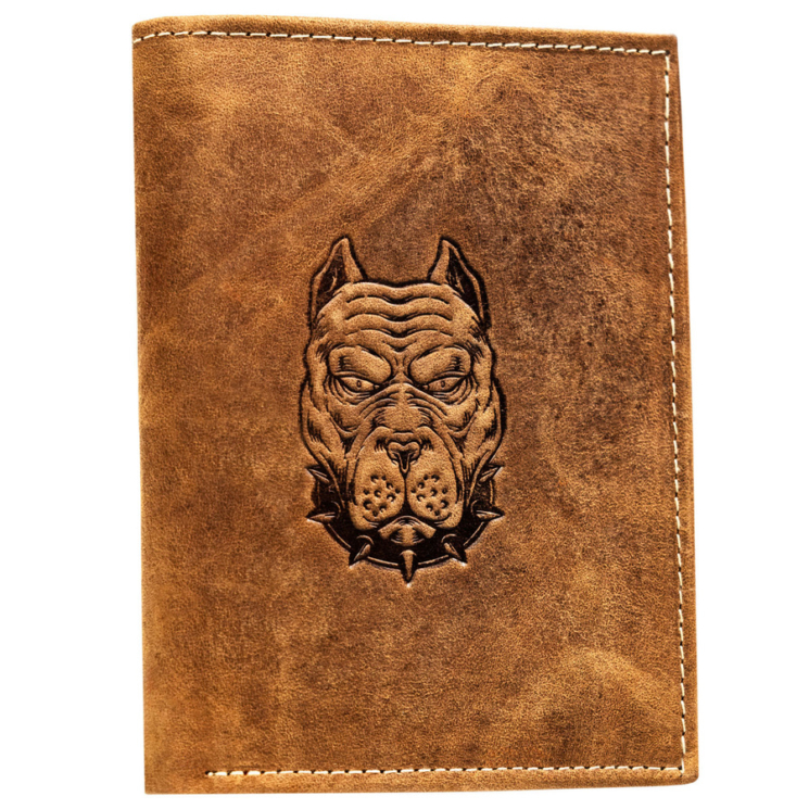 Férfi bőr buborékos pénztárca N4-CHM-DOG-2-BL Cognac