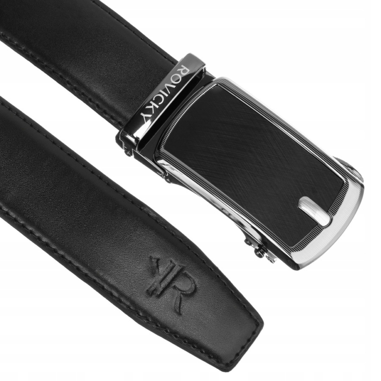 Férfi bőr öv RV-AB35-02-MET Fekete