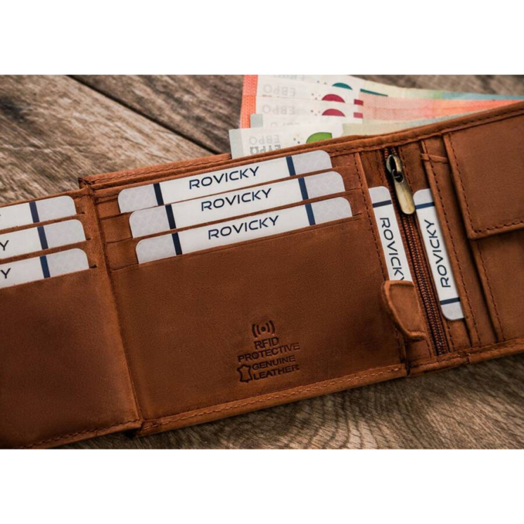 Férfi bőr pénztárca N992-CHM-DOG-2-BL Cognac