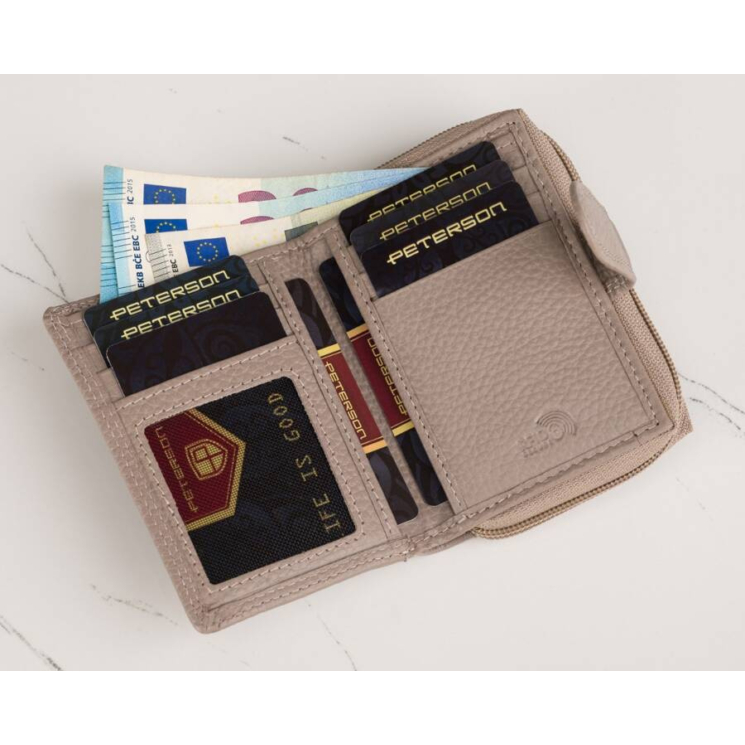 PETERSON bőrtáska + pénztárca PTN 6104-DS D.Beige