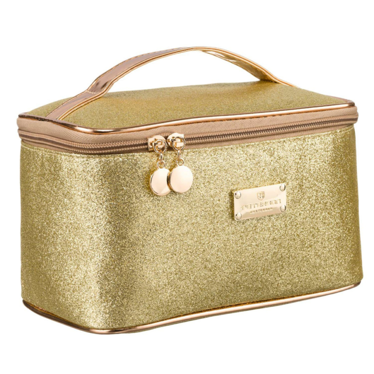 PTN KOS-L04-B Gold Peterson nagyméretű csillámos kozmetikai táska