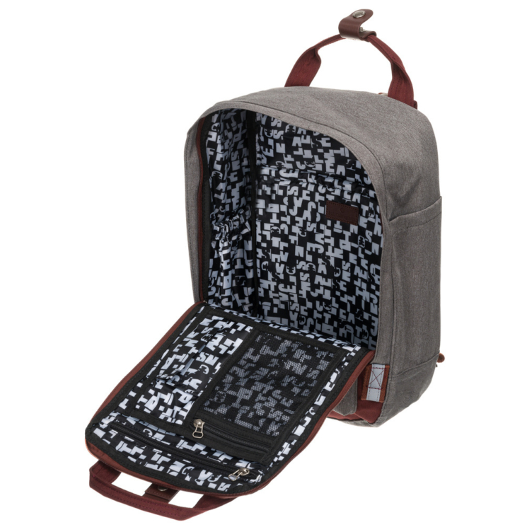 LULUCASTAGNETTE NANO GRIS/BORDO textil hátizsák