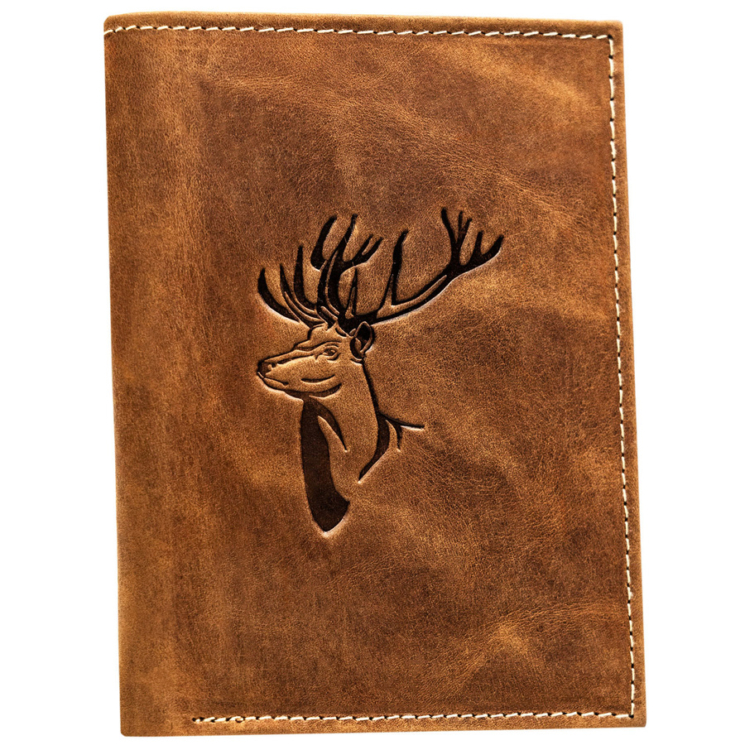 Férfi bőr buborékos pénztárca N4-CHM-DEER-BL Cognac